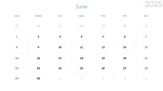 2025 Calendar All Months Minimalist design PowerPoint slides [upl. by Isnan]