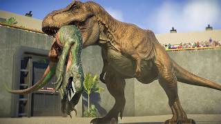 TYRANNOSAURUS REX vs ALL LARGE HERBIVORE amp CARNIVORE ON ISLA NUBLAR  Jurassic World Evolution 2 [upl. by Lraep]