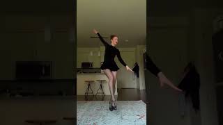 Girl in black tights black pantyhose nylon legs feet foots dancing [upl. by Akenaj]