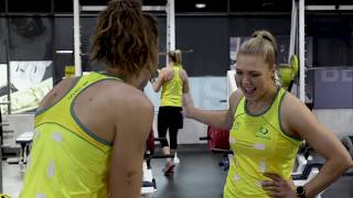 Netball  Aussie Diamonds in the gym [upl. by Noved856]