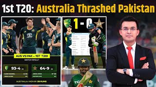 AUS vs PAK Australia thrashed Pakistan by 29 runs in the 1st T20I  Unbelievable collapse of Pak [upl. by Ennair572]