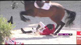 JEM 2014  Chute de Tomas Couve Correa aux phases qualificatives du concours de saut dobstacles [upl. by Verne949]