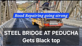 STEEL BRIDGE AT PEDUCHA GETTING BLACK TOP NH29 trending ROAD repairing [upl. by Anierdna]