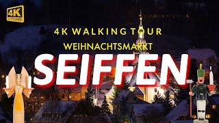 Walking Tour 4K HDR auf dem einzigartigen Weihnachtsmarkt in Seiffen dem Spielzeugdorf im Erzgebirge [upl. by Nwahsem867]