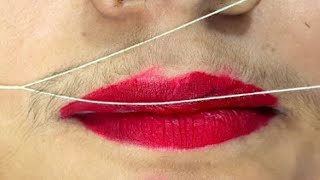 How to do upper lips threading at Home  Step by Step tutorial  Zohas Beauty Salon [upl. by Nadabus]