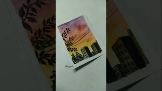 painting watercolor easydrawing tutorial landscape art ytshorts viralshort trending [upl. by Gunilla827]