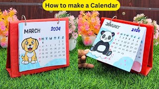 How to Make a 2024 Mini Desk Calendar Easy amp Cute Handmade Calendar DIY Craft [upl. by Xel]