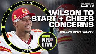 CONCERNS for Patrick Mahomes amp the Chiefs 😳  Russell Wilson to START vs Bills 👀  NFL Live [upl. by Islaen654]