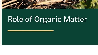 Organic Matter  let’s talk about it [upl. by Latashia]