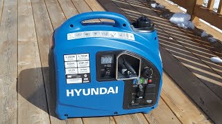 Hyundai 2200 Watt Gasoline Inverter Generator First Start [upl. by Morey]