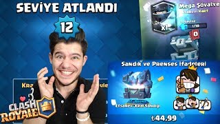 SANDIK AÇIP 12 SEVİYE OLDUM 430000 ALTINLA YÜKSELTME  Clash Royale [upl. by Nannah]