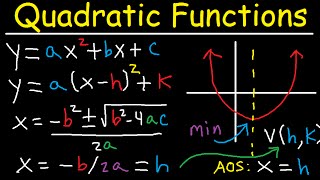 Graphing Quadratic Functions in Vertex amp Standard Form  Axis of Symmetry  Word Problems [upl. by Auqinaj253]