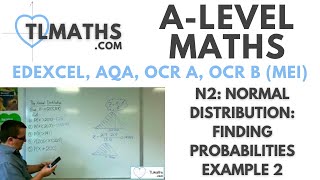 ALevel Maths N204 Normal Distribution Finding Probabilities Example 2 [upl. by Rubinstein389]