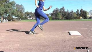 Base Running in Softball Rounding First Base [upl. by Rubina176]