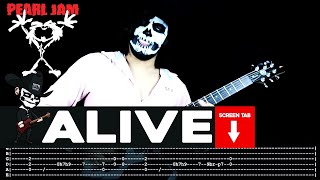 【PEARL JAM】 ALIVE  cover by Masuka  LESSON  GUITAR TAB [upl. by Lipson]