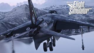 Microsoft Flight Simulator  McDonnell Douglas AV8B Harrier II  Unalaska PADU ✈ Kodiak PADQ [upl. by Hugon]