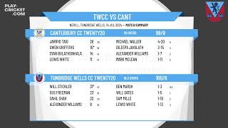 Tunbridge Wells CC Twenty20 v Canterbury CC Twenty20 [upl. by Launame257]