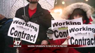 Waverly students walk out of school to protest teachers working without contracts [upl. by Eidua594]