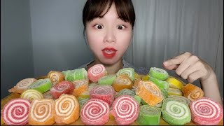 Mukbang Gummies candy Rolls gummies  젤리 🍡🍭 [upl. by Eilra]