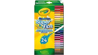 CRAYOLA SuperTips Washable Markers Review [upl. by Anirtak]