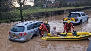 Insane double fire rescue at Kenilworth Ford Kenilworth Ford Flood Compilation EP 19 [upl. by Leinadnhoj]