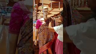 How to drape perfect hand prepleating in tissue silk saree saree draping prepleating shaping [upl. by Enehpets]