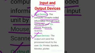 Input and Output Devices  Definition of Input and Output devices  Examples part 1 [upl. by Leihcey800]