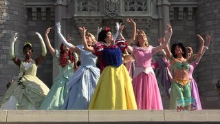 All 11 Disney Princess gathering for the first time for Meridas coronation at Walt Disney World [upl. by Ykcul993]