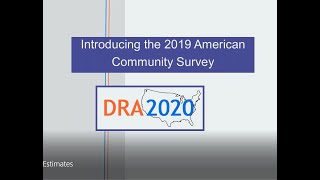 8 2019 American Community Survey Estimates [upl. by Analaj]