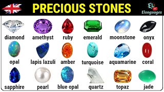 Precious stones gemstones jewels in English vocabulary with pictures  Learn English [upl. by Bergh53]