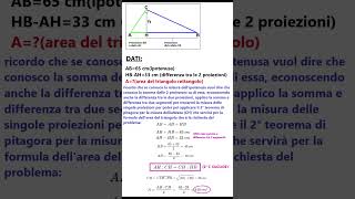 trova area triangolo rettangolo  uso 2° teorema di Euclide [upl. by Eliak895]