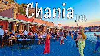 Chania Crete walking tour 4k Greece Chania 2024 [upl. by Lexerd740]