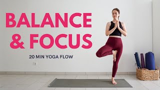 20 min Yoga Flow For Balance amp Stability  Improve Balance and Focus [upl. by Rahr641]