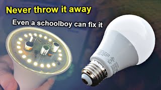 How to DISASSEMBLE and REPAIR an LED lamp WITHOUT A SOLDERING IRON Doityourself LED lamp repair [upl. by Enybor744]