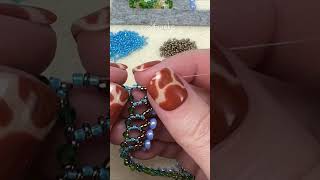 Free DIY Beaded Necklace Tutorial 🧚🌷 Fairys Thimble Collar  shorts [upl. by Repsag542]