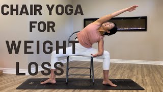 Chair Yoga for Weight Loss  Reduce Belly Fat Stretch and Feel Your Best [upl. by Lombardi140]