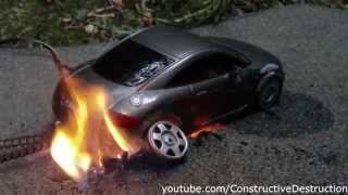 RC car burnout ends in flames [upl. by Aurea]