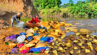 Amazing Mining a lot TREASURES GOLD amp Gems by Skills Man Searching Gold Under Stone [upl. by Sotos139]