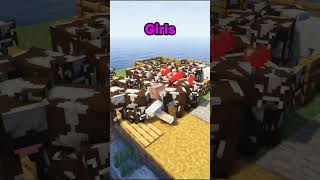 Girls vs Boys minecraft shorts minecraft [upl. by Furie]