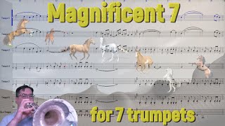 Magnificent Seven Theme for 7 trumpets full video plus playalong [upl. by Medwin786]