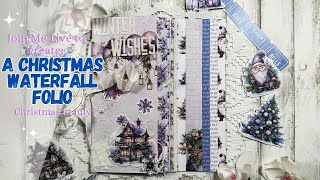 Join me as I create a Christmas Waterfall Folio💕 [upl. by Htrowslle]