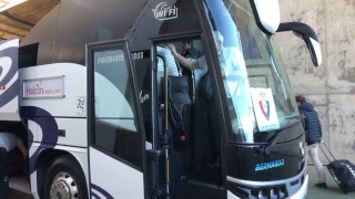 Llegada de Osasuna al estadio de los Juegos Mediterráneos [upl. by Foote]