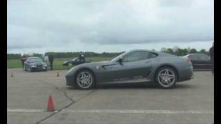 Ferrari 599 GTB F1 vs Porsche 911 Turbo TipTronic  GTBoard [upl. by Fougere]