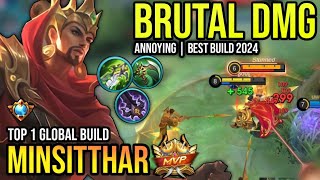 MINSITTHAR BEST BUILD 2024  BUILD TOP 1 GLOBAL MINSITTHAR GAMEPLAY  MOBILE LEGENDS✓ [upl. by Sokem102]