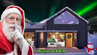 Cozy Winter Cabin Tour  Festive Christmas Home Design [upl. by Nerehs826]