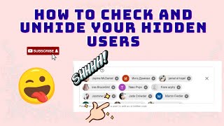 How to hideunhide users in your YouTube channel  Tutorial  MissLibra Vlogs [upl. by Buschi]