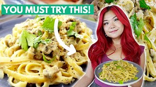 Easy Vegan Truffle Pasta Recipe Creamy Mushroom Pasta Recipe [upl. by Hsina560]