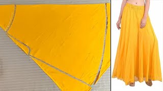 स्कर्ट प्लाज़ो बनाने का आसान तरीका  How To Make Skirt Plazo Cutting and Stitching in Hindi [upl. by Hill8]