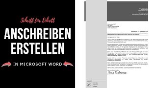 Professionelle Bewerbung  Anschreiben modern kreativ in Microsoft Word erstellen  Tutorial [upl. by Roche]