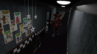 Foxy Running Down The Hall Animation Test FNAFBLENDER [upl. by Leahcimnaes]